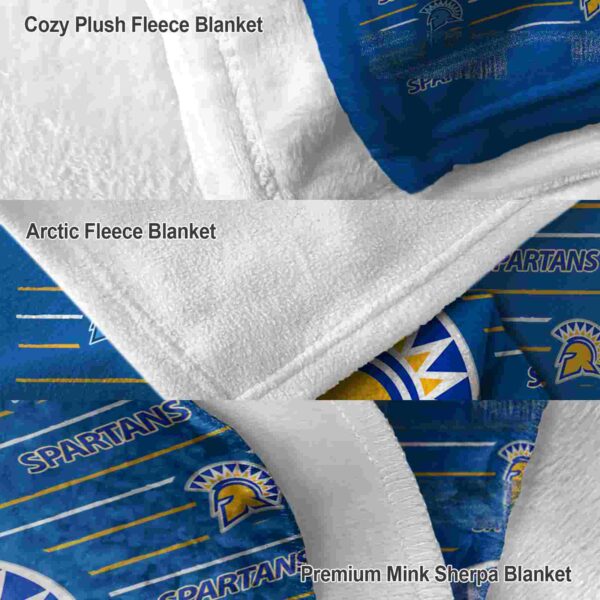 san jose state spartans striped pattern blue blanket premium grade