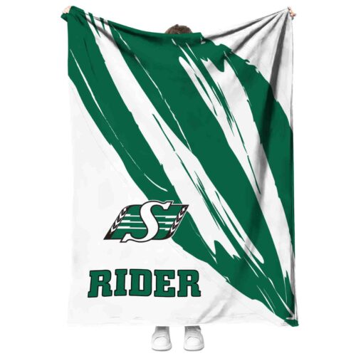 saskatchewan roughriders brushstrokes green white blanket best selling