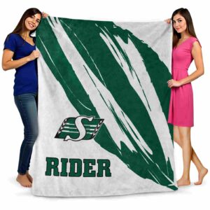 saskatchewan roughriders brushstrokes green white blanket fashion forward