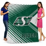 saskatchewan roughriders diagonal stripes green blanket best selling