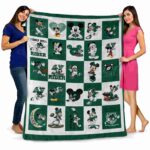 saskatchewan roughriders mickey minnie green white blanket best selling