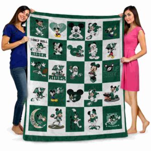 saskatchewan roughriders mickey minnie green white blanket fashion forward