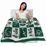 saskatchewan roughriders mickey minnie green white blanket best selling