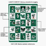 saskatchewan roughriders mickey minnie green white blanket best selling