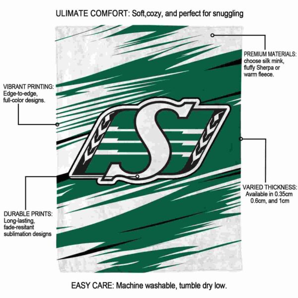 saskatchewan roughriders paint streaks green white blanket new arrival