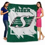 saskatchewan roughriders splatter effect green blanket best selling