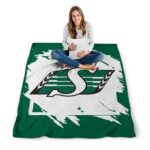 saskatchewan roughriders splatter effect green blanket best selling