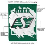 saskatchewan roughriders splatter effect green blanket best selling