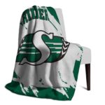 saskatchewan roughriders splatter effect green blanket best selling