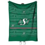 saskatchewan roughriders striped pattern green blanket best selling
