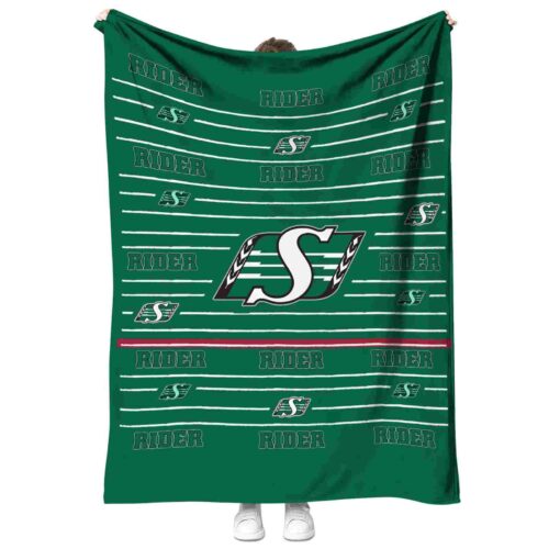 saskatchewan roughriders striped pattern green blanket best selling