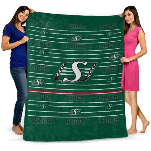 saskatchewan roughriders striped pattern green blanket fashion forward