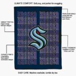 seattle kraken fan pride blue blanket best selling