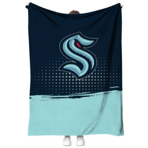 seattle kraken gradient dots blue blanket best selling