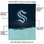 seattle kraken gradient dots blue blanket new arrival