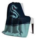 seattle kraken gradient dots blue blanket top rated