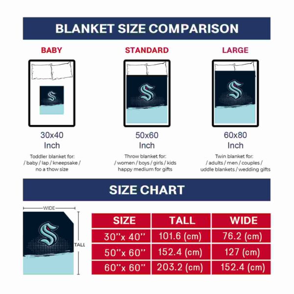 seattle kraken gradient dots blue blanket trendy