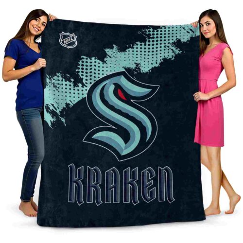 seattle kraken grunge texture blue blanket fashion forward