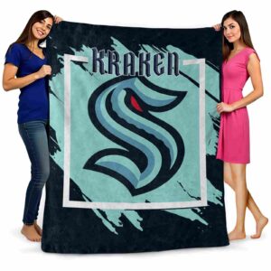 seattle kraken splatter effect blue blanket fashion forward