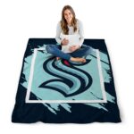 seattle kraken splatter effect blue blanket best selling