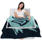 seattle kraken splatter effect blue blanket best selling