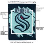 seattle kraken splatter effect blue blanket best selling