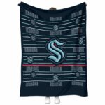 seattle kraken striped pattern blue blanket best selling