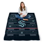 seattle kraken striped pattern blue blanket best selling