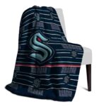 seattle kraken striped pattern blue blanket best selling
