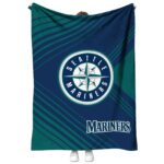 seattle mariners diagonal stripes navy blue blanket best selling
