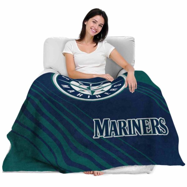 seattle mariners diagonal stripes navy blue blanket latest model