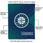 seattle mariners diagonal stripes navy blue blanket new arrival