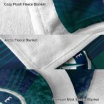 seattle mariners diagonal stripes navy blue blanket premium grade