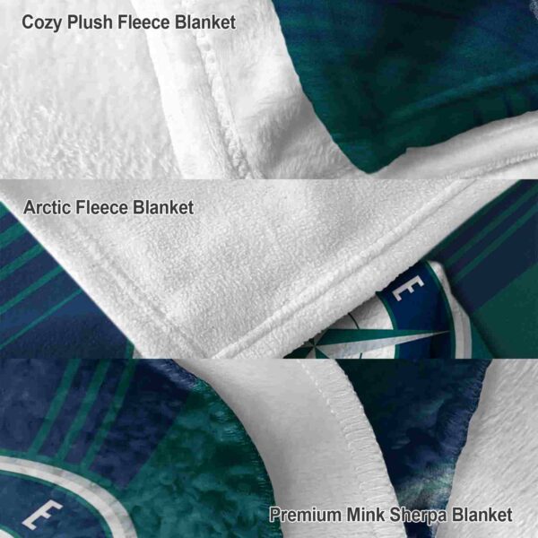 seattle mariners diagonal stripes navy blue blanket premium grade