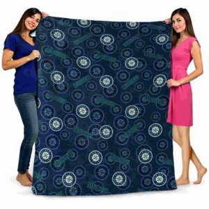 seattle mariners diehard fans navy blue blanket fashion forward