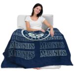 seattle mariners fan pride navy blue blanket best selling