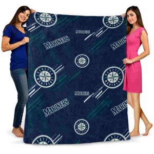 seattle mariners fan spirit navy blue blanket fashion forward