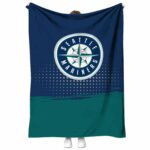 Seattle Mariners Gradient Dots Navy Blue Blanket 1 seattle mariners gradient dots navy blue blanket best selling