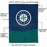 seattle mariners gradient dots navy blue blanket best selling