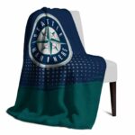 seattle mariners gradient dots navy blue blanket best selling