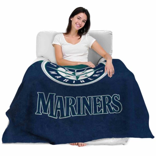 seattle mariners grunge texture navy blue blanket latest model