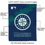 seattle mariners grunge texture navy blue blanket new arrival
