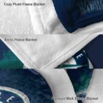 seattle mariners grunge texture navy blue blanket premium grade