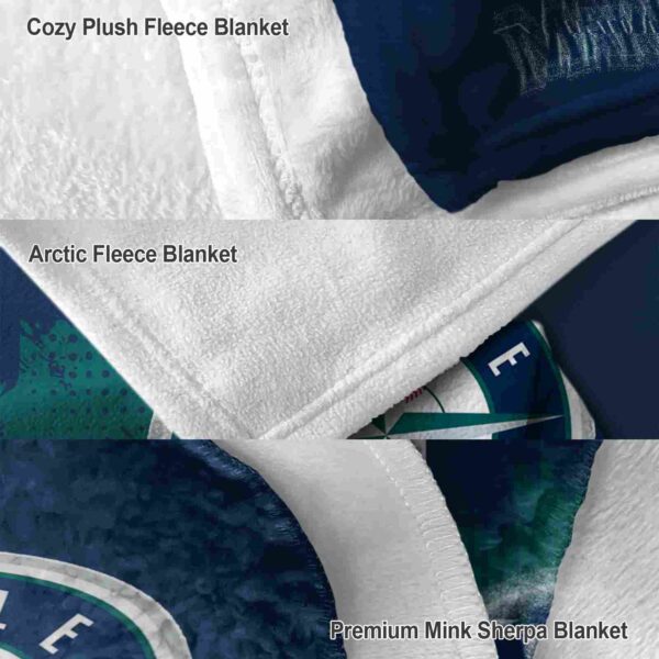 seattle mariners grunge texture navy blue blanket premium grade
