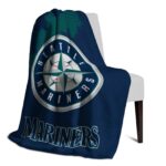 seattle mariners grunge texture navy blue blanket top rated