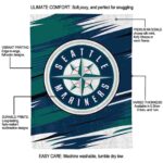 seattle mariners paint streaks navy blue white blanket best selling