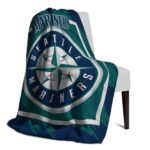 seattle mariners splatter effect navy blue blanket best selling