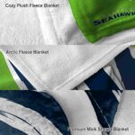 seattle seahawks brushstrokes blue white blanket best selling