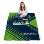 seattle seahawks diagonal stripes blue blanket high quality
