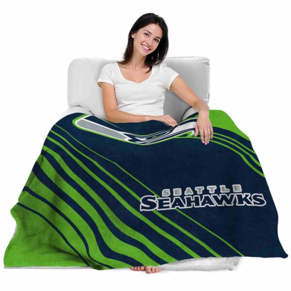 seattle seahawks diagonal stripes blue blanket latest model